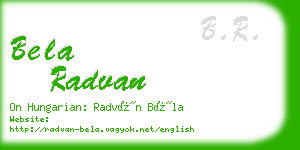 bela radvan business card